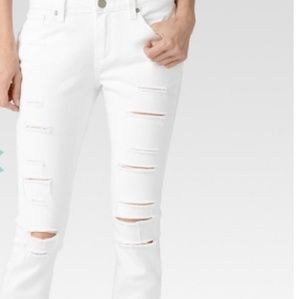 Distressed Paige Jeans:White Tyler Lily Destructed